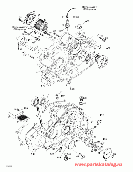 BRP ������ DS 650 Baja, 2002 - Crankcase