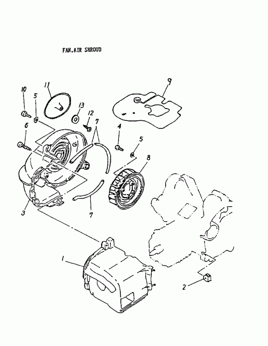   Mini DS 50 2-strokes, 2002 - Fan, Air Shroud 166-03