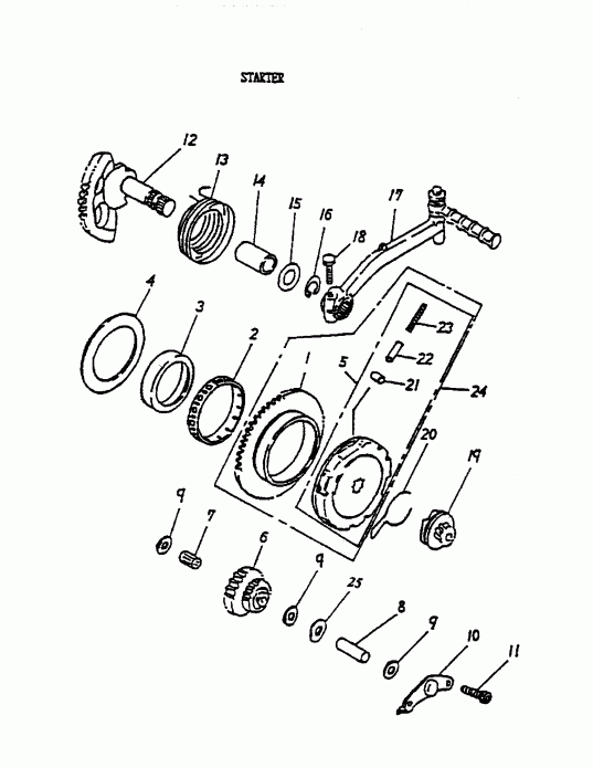 ATV  Mini DS 50 2-strokes, 2002 - Starter 166-09