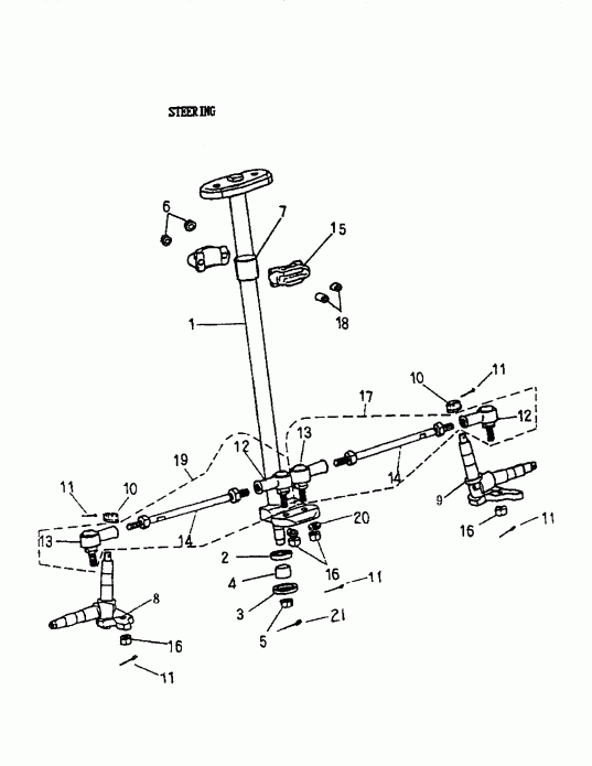 ATV BRP Mini DS 50 2-strokes, 2002 - Steering System 166-23