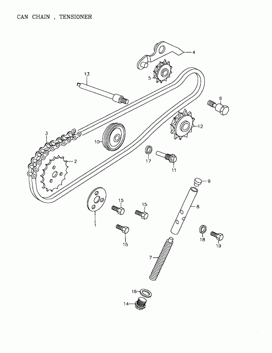  BRP Mini DS 90 4-strokes, 2002 - Cam Chain, Tensioner 172-04