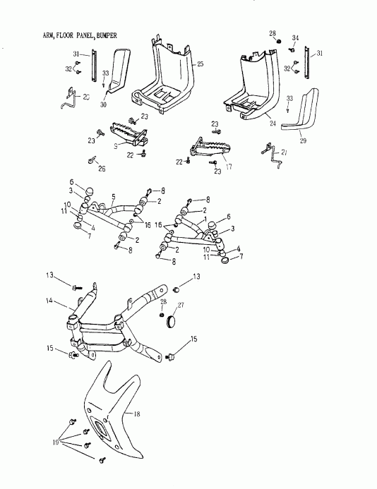  BRP Mini DS 90 4-strokes, 2002  - , Foot Rest,  172-17