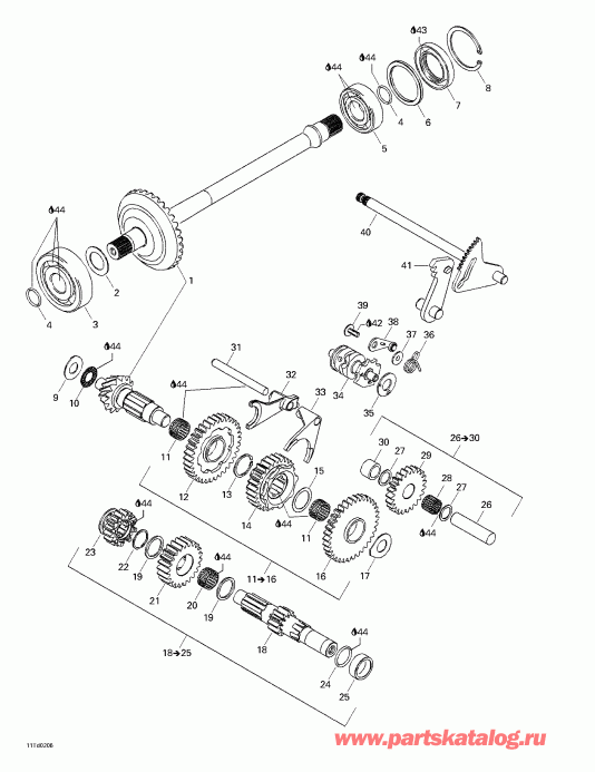  Bombardier  Quest, Blue/bleu, 2002 - Gear Shift