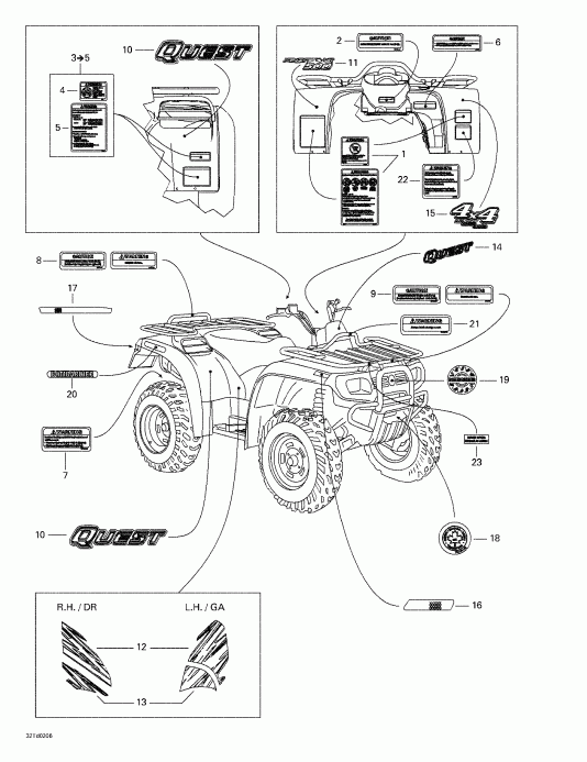  Bombardier  Quest, Blue/bleu, 2002 - Decals