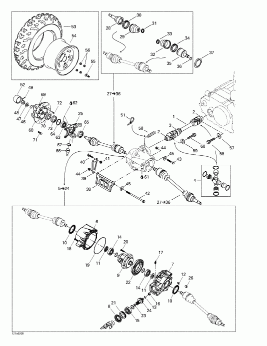 ���������� Bombardier Traxter Autoshift, 2002 - Drive System, Front