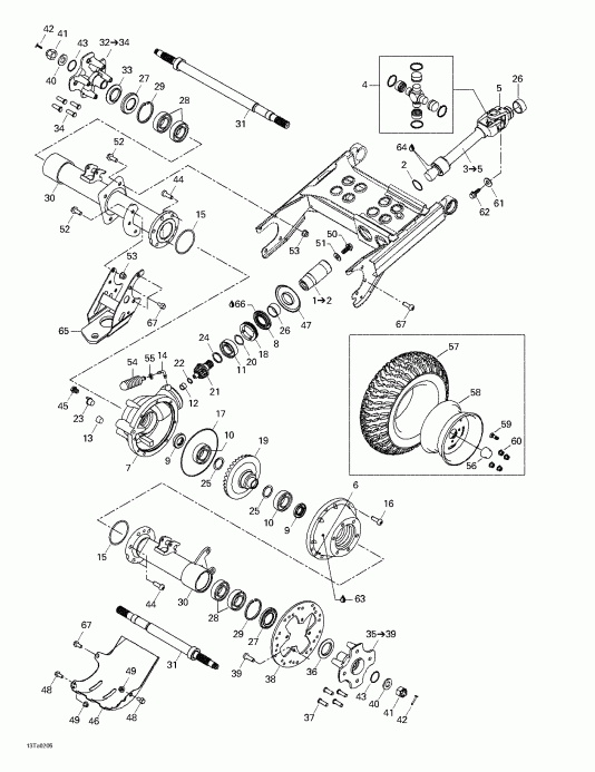 ATV BRP Traxter Autoshift, 2002 - Drive System, Rear