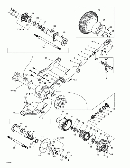  BRP Traxter XL, 7458, 2002 - Drive System, Rear