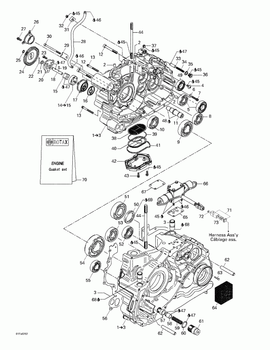 ���������� BRP Traxter XL, 7477, 2002 ������ - Crankcase