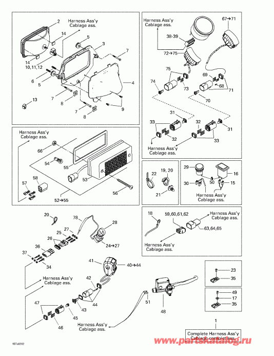 ATV BRP ����������� Traxter XL, 7477, 2002 - Main Harness And Electrical Accessories