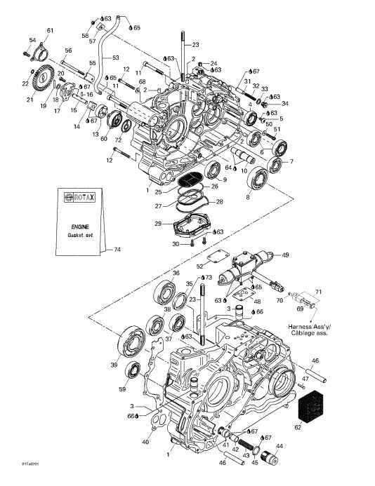 ���������� BRP Traxter XT, 2002 ������ - Crankcase