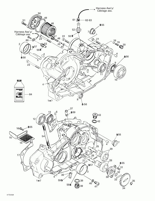  Bombardier  DS 650, 2003 - Crankcase