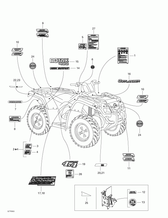   Outlander 400, 2003 - Decals