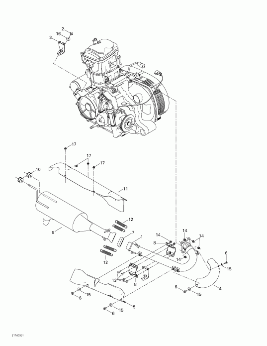 Quest 500, 2003  - Exhaust System