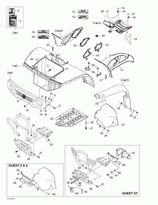 ATV BRP Quest 500, 2003  -   , Front View