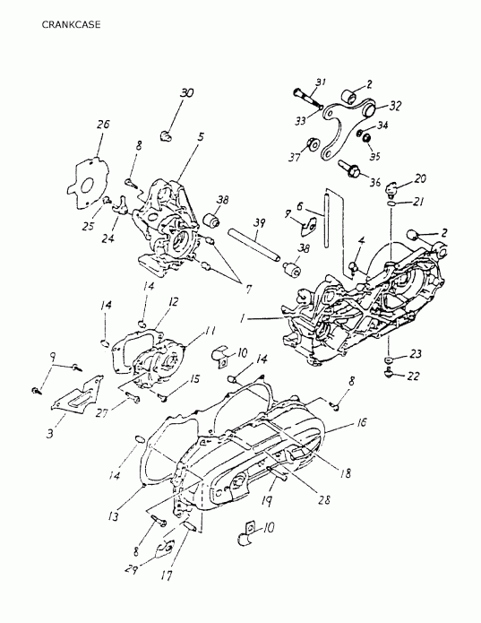 ATV  Quest 50 2-strokes, 2003 - Crankcase (166a-08)