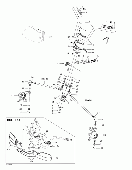 ATV BRP Quest 650, 2003  - Steering System