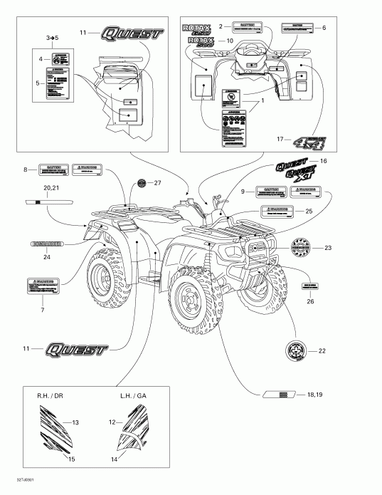 ATV  ����������� Quest 650, 2003 - Decals
