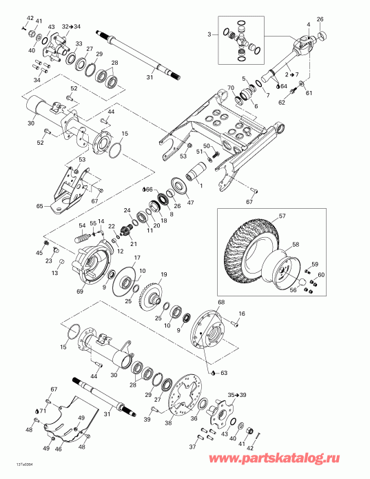  BRP  Traxter Autoshift XT, 2003 - Drive System, Rear