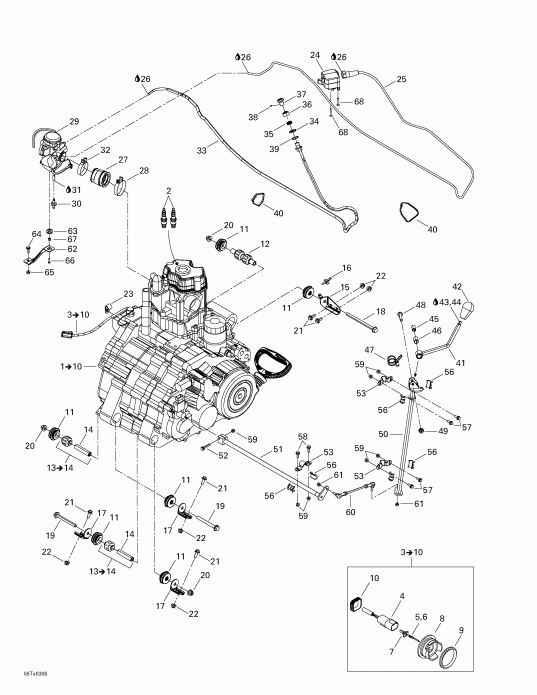 ATV BRP Traxter Max, 2003 ������ - Engine Support