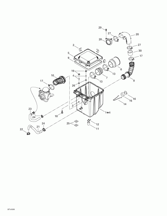 BRP Traxter XL, 7571, 2003 ������ - Air Intake Silencer