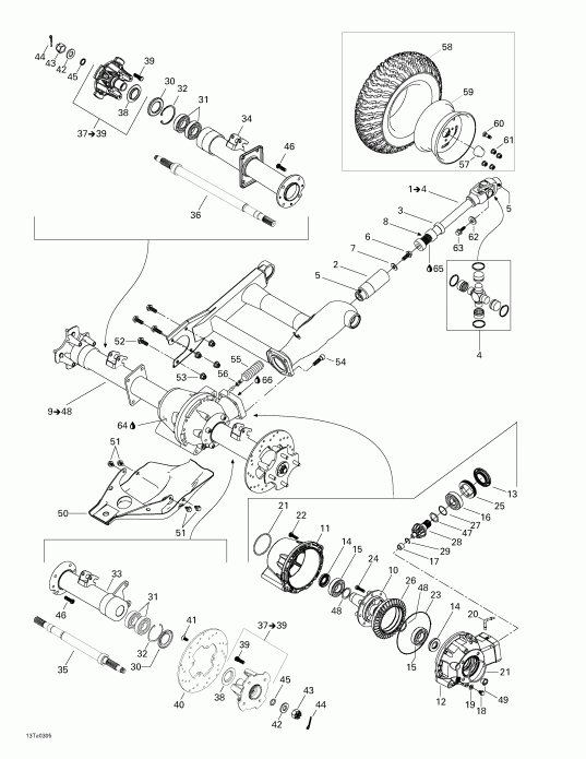  BRP  Traxter XL, 7571, 2003 - Drive System, Rear