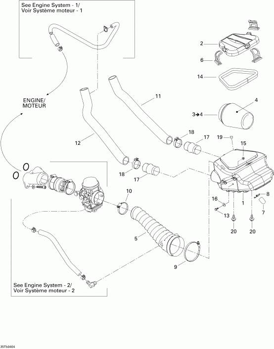 ���������� Bombardier ����������� DS 650/DS 650 Baja/X, 2004 - Air ������� ������ System