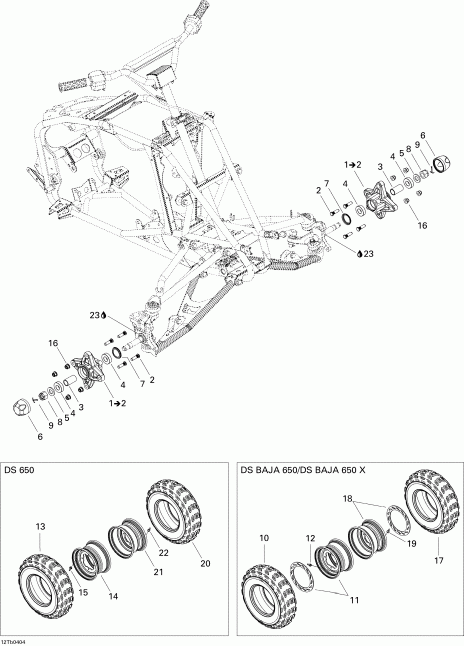  BRP  DS 650/DS 650 Baja/X, 2004 - Drive System, Front