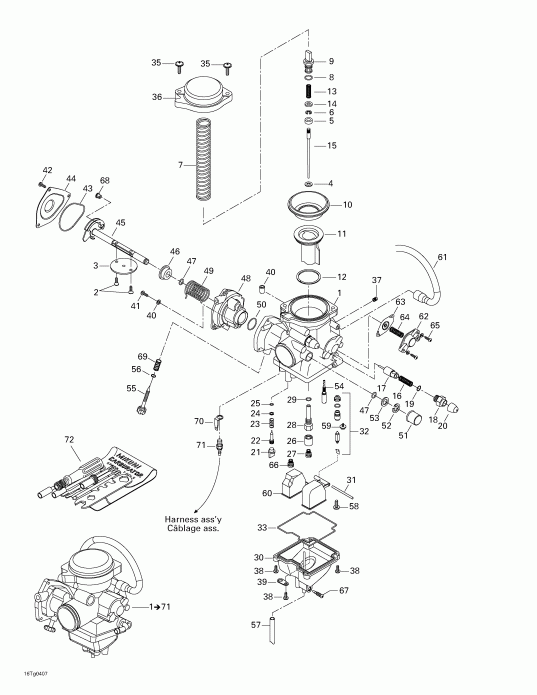 ATV BRP Outlander 330/400 STD 4 X 4, 2004 - Carburetor