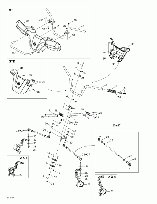  Bombardier  Outlander 330/400 STD 4 X 4, 2004 - Steering System