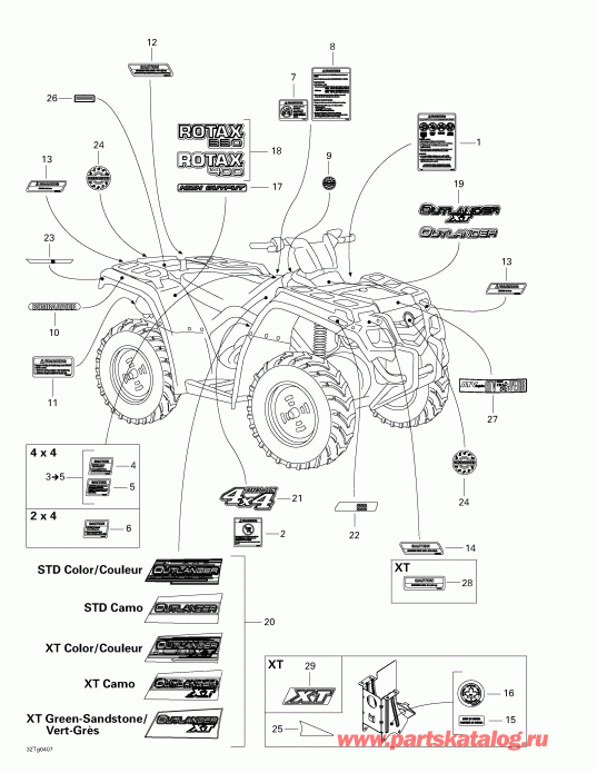������������ Bombardier Outlander 330/400 STD 4 X 4, 2004 - ��������