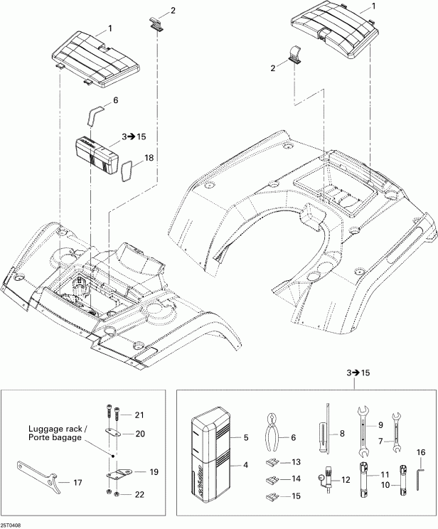  BRP  Outlander MAX 400, 2004 - Front And Rear Trays