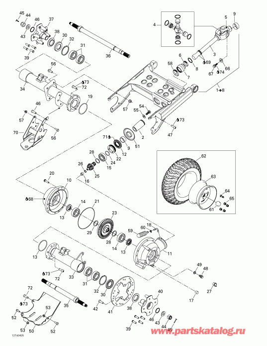   Quest XT, 2004  - Drive System, Rear