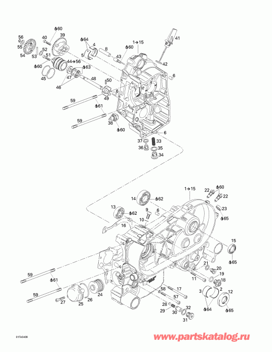 ATV  Rally 175, 2004 - Crankcase, Water Pump And Oil Pump