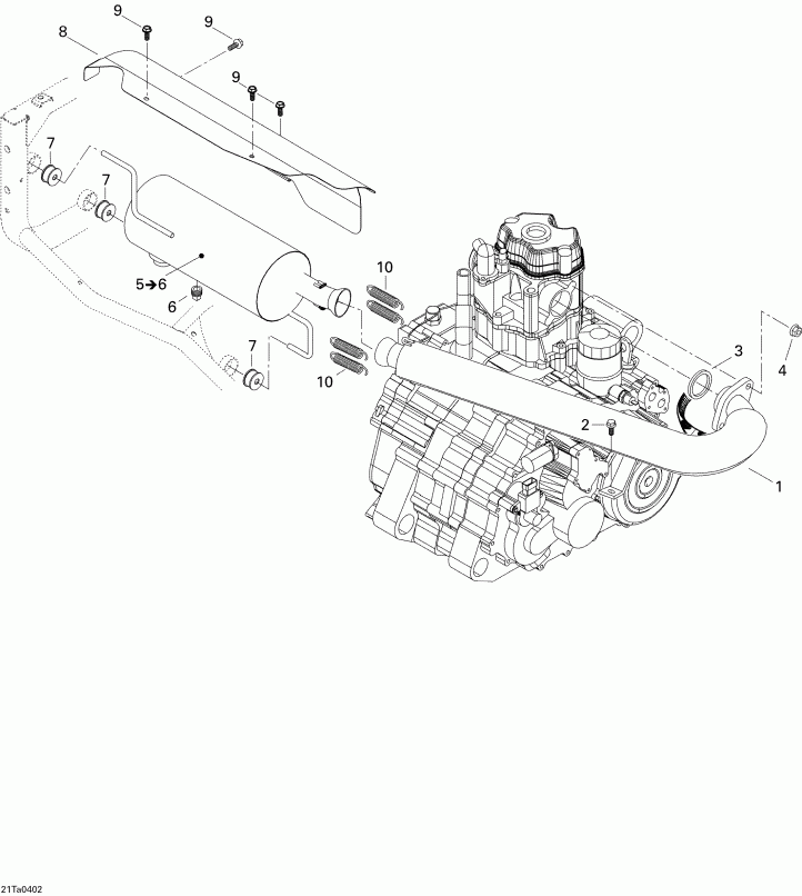   Traxter Auto Std & XT, 2004  - Exhaust System