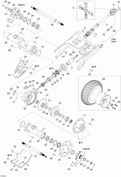 BRP Traxter Max Std & Max XT, 2004  - Drive System, Rear