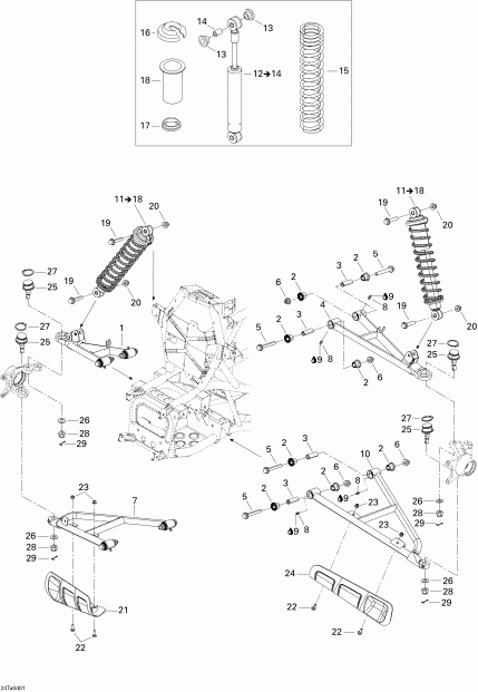   Traxter Max Std & Max XT, 2004  - Front Suspension