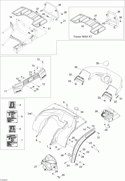 ����������  ����������� Traxter Max Std & Max XT, 2004 - ������ � ����������, Rear View