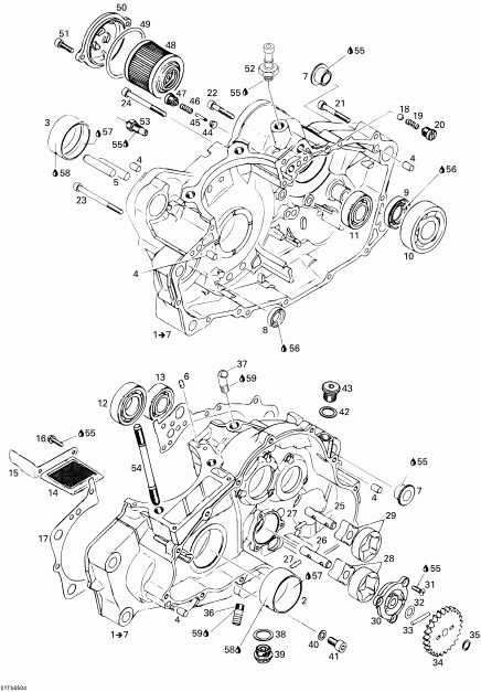 DS 650/DS 650 X, 2005 - Crankcase