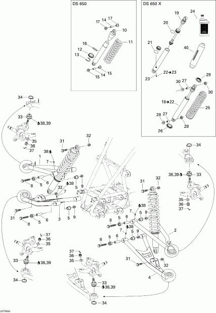 DS 650/DS 650 X, 2005 - Front Suspension