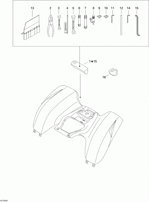  DS 650/DS 650 X, 2005 - Rear Cargo Box