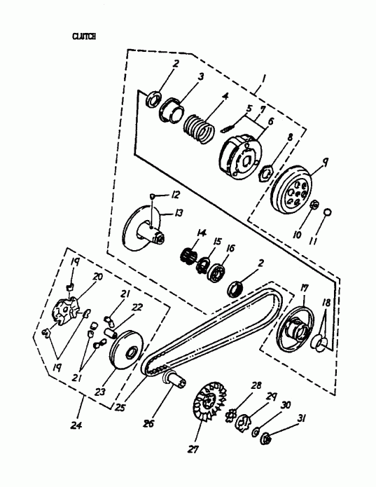 Bombardier  Mini DS 90 2-strokes, 2005 - Clutch