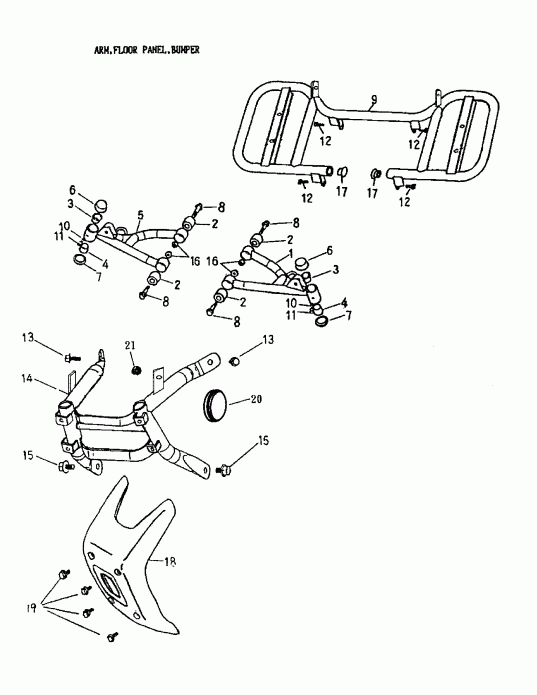  BRP Mini DS 90 2-strokes, 2005  - Arm, Foot Rest, Bumper