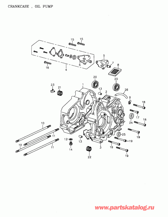 BRP Mini DS 90 4-strokes, 2005 - Crankcase, Oil Pump