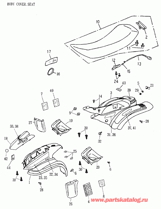 ATV Bombardier Mini DS 90 4-strokes, 2005 ������ - Body Cover, Seat
