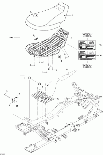    Outlander 330/400 STD 2 X 4, 2005 - Seat