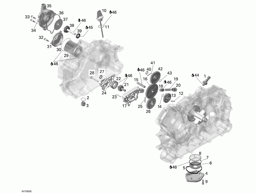  BRP Outlander 330/400 STD 4 X 4, 2005 - Engine Lubrication
