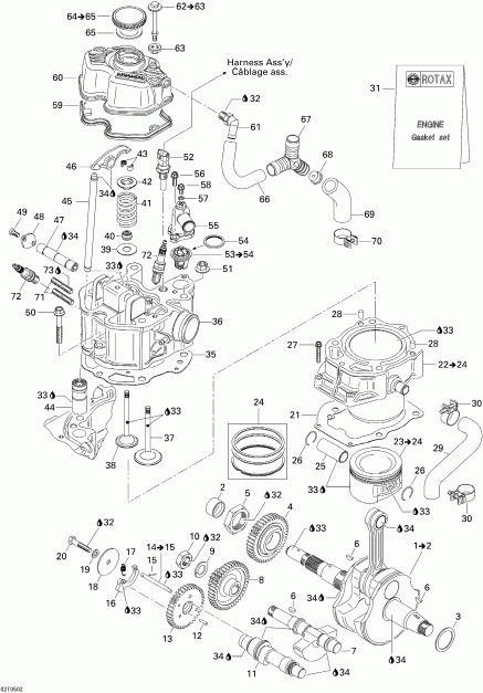   Traxter 5 Speed, 2005 - Crankshaft, Piston And Cylinder