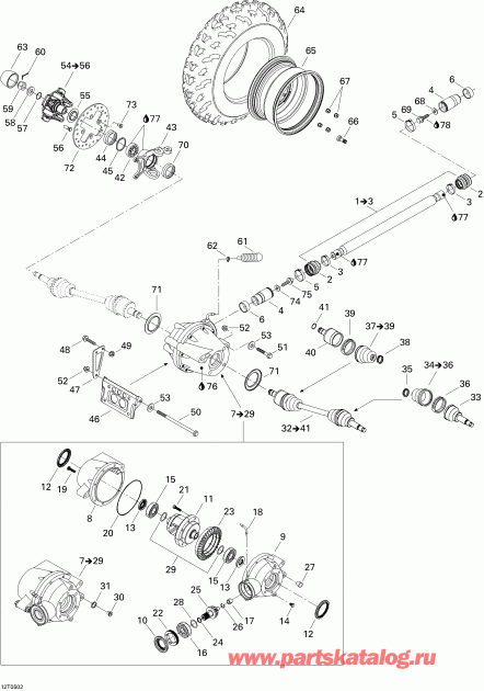 ����������  Traxter 5 Speed, 2005 - Drive System, Front