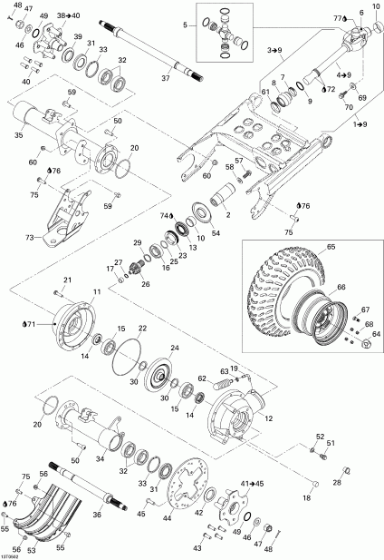  Bombardier  Traxter 5 Speed, 2005 - Drive System, Rear