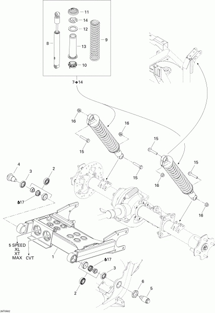 Bombardier  Traxter 5 Speed, 2005 - Rear Suspension